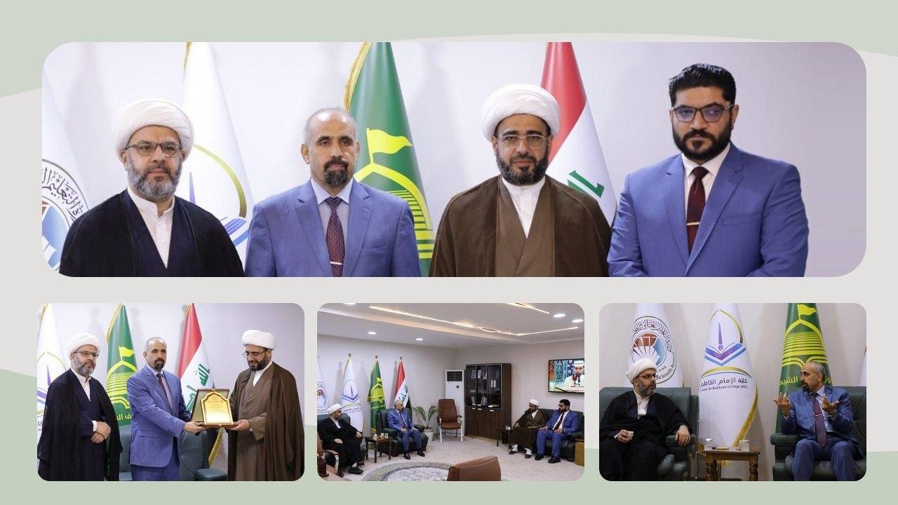 وفد مؤسسة وارث الأنبياء يزور كلية الإمام الكاظم (ع) أقسام البصرة