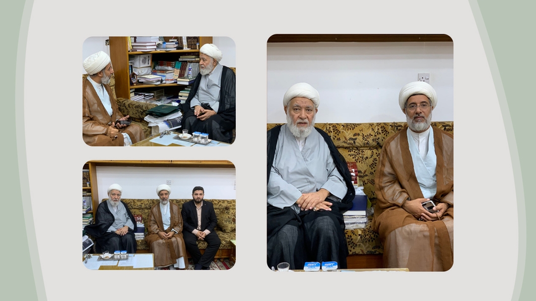 وفد مؤسسة وارث الأنبياء يزور العلامة الشيخ محمد حسن الأنصاري